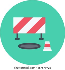 barrier cone flat circle icon