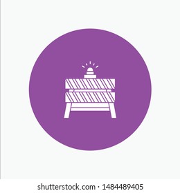 Barrier, Construction, Stop, Closed, Road. Vector Icon Template background