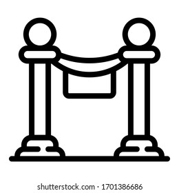 Icono del cordón de la barrera. Icono de vector de cordón de contorno para diseño web aislado en fondo blanco