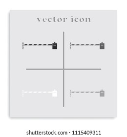 Barrier flat black and white vector icon.