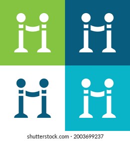 Barrier Flat four color minimal icon set