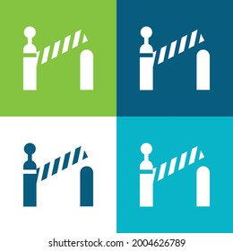 Barrier Flat four color minimal icon set