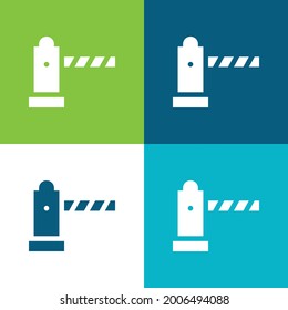 Barrier Flat four color minimal icon set