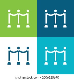 Barrier Flat four color minimal icon set