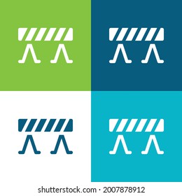 Barrier Flat four color minimal icon set