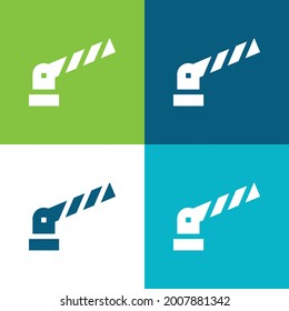 Barrier Flat four color minimal icon set