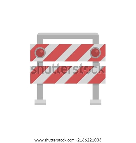 barrier flat icon illustration with red lines. construction, road and repair barrier