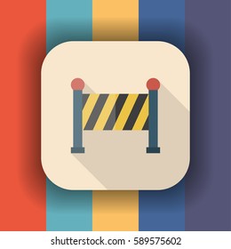 barrier flat icon with long shadow, vector illustration