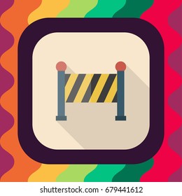 barrier flat icon with long shadow, vector illustration