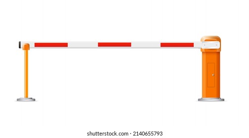 Barrier flock.Parking zone turnpike on white background vector illustration.Railroad and parking zone barrier icon.