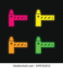 Barrier four color glowing neon vector icon