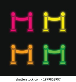 Barrier four color glowing neon vector icon