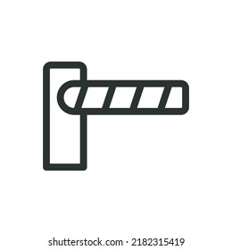 Barrier gate isolate icon. Automatic barrier vector icon with editable stroke.