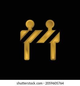Barrier gold plated metalic icon or logo vector