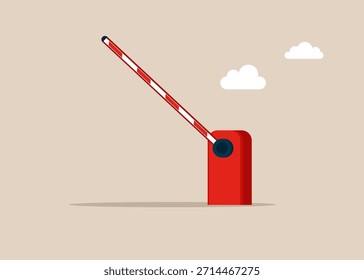 A barreira se abriu para a passagem. Novo caminho e oportunidade. Ilustração em plano vetorial