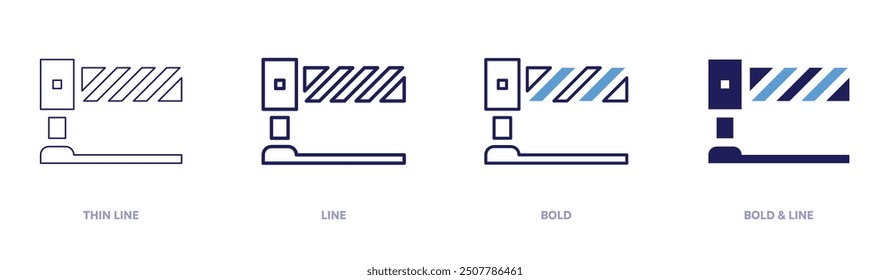 Barrier icon in 4 different styles. Thin Line, Line, Bold, and Bold Line. Duotone style. Editable stroke.