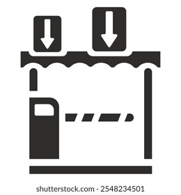 ícone de barreira, símbolo de setas, ilustração de vetor plano no plano de fundo branco