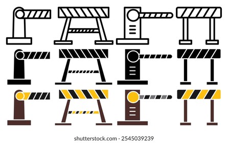 Barrier icon in black and colored versions.