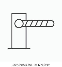 Barrier icon in black and white outlined stroke