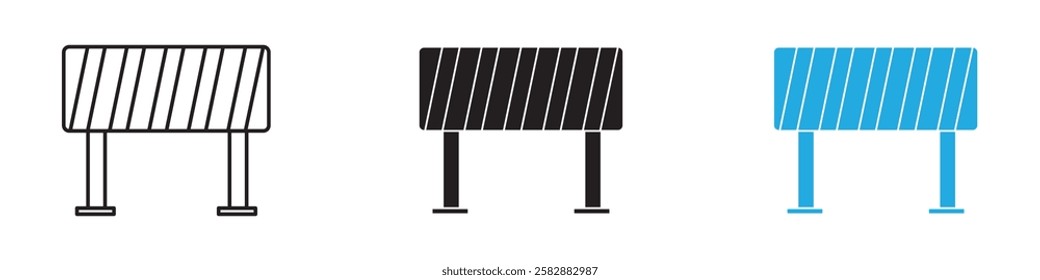 Barrier icon black white vector outline