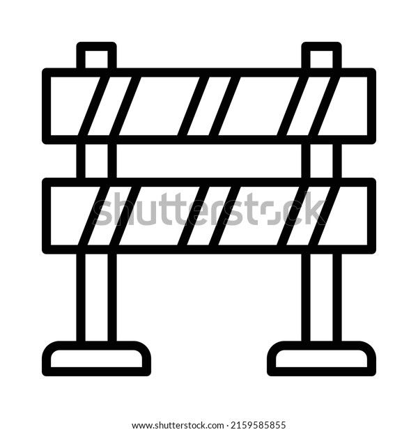 Barrier Icon. Line Art Style Design Isolated\
On White Background