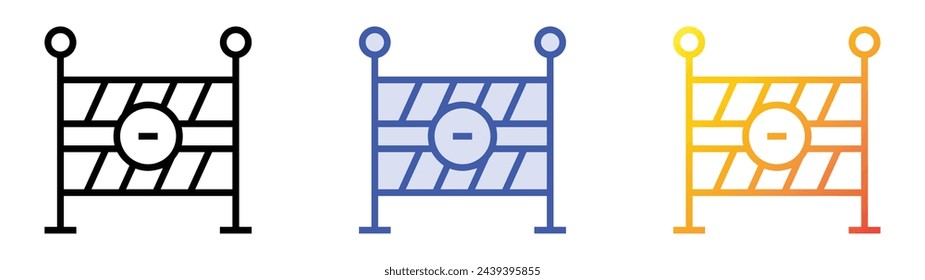 barrier icon. Linear, Blue Fill and Gradient Style Design Isolated On White Background