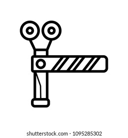 The barrier icon. Roadblock and borderline, stop, railroad crossing symbol. Flat Vector illustration