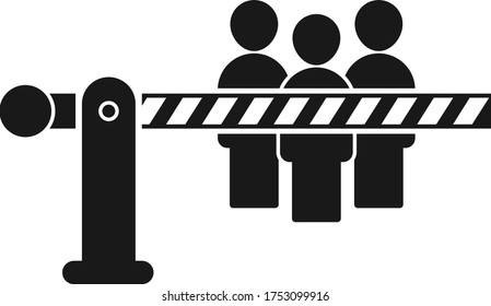 barrier icon. Roadblock and borderline, stop, checkpoint symbol. Flat Vector illustration
