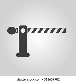 The barrier icon. Roadblock and borderline, stop, railroad crossing symbol. Flat Vector illustration