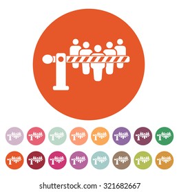 The barrier icon. Roadblock and borderline, stop, checkpoint symbol. Flat Vector illustration. Button Set