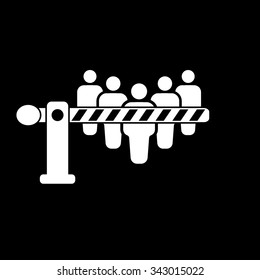 The barrier icon. Roadblock and borderline, stop, checkpoint symbol. Flat Vector illustration