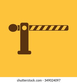 The barrier icon. Roadblock and borderline, stop, railroad crossing symbol. Flat Vector illustration