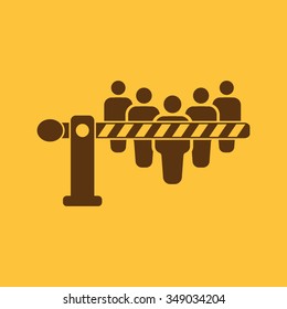 The barrier icon. Roadblock and borderline, stop, checkpoint symbol. Flat Vector illustration