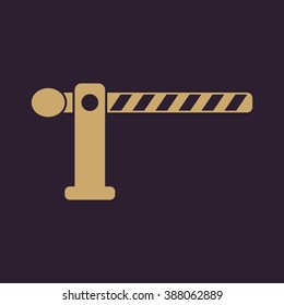The barrier icon. Roadblock and borderline, stop, railroad crossing symbol. Flat Vector illustration