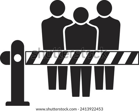 The barrier icon. Roadblock and borderline, stop, checkpoint symbol. Flat illustration