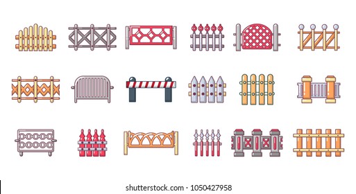 Barrier icon set. Cartoon set of barrier vector icons for web design isolated on white background