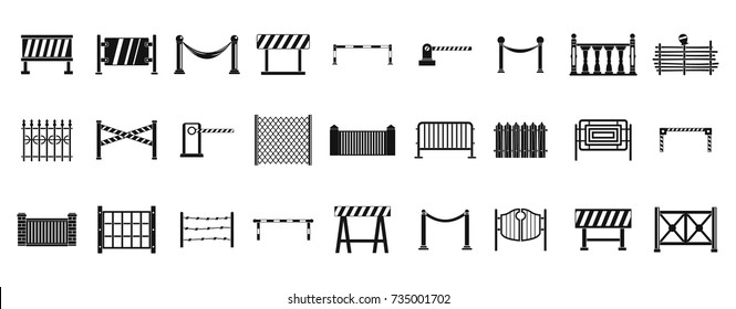 Barrier Icon Set. Simple Set Of Barrier Vector Icons For Web Design Isolated On White Background