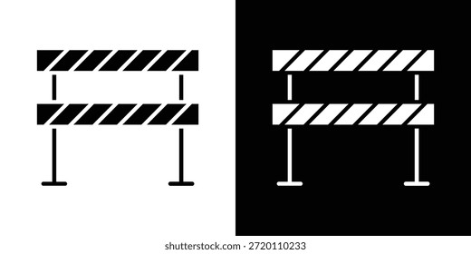 Icono de barrera ilustraciones gráficas planas simples. Vector de silueta blanco y negro