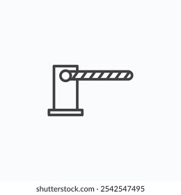 Barrier icon in solid black and white color