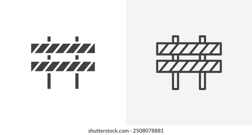 Sperrsymbol im durchgezogenen und umrissenen Stil