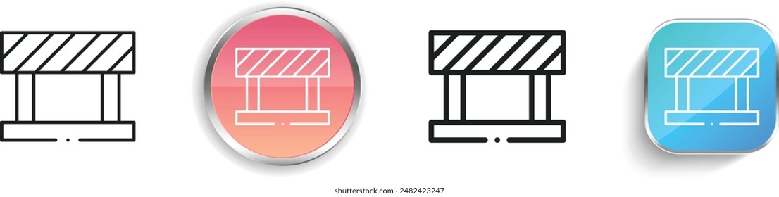 barrier icon. Thin Linear, Regular and Button Style Design Isolated On White Background