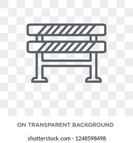 Barrier icon. Trendy flat vector Barrier icon on transparent background from Construction collection. High quality filled Barrier symbol use for web and mobile