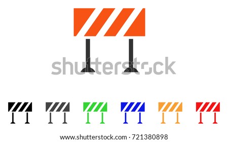 Barrier icon. Vector illustration style is a flat iconic barrier symbol with black, grey, green, blue, red, orange color additional versions. Designed for web and software interfaces.
