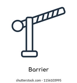Barrier icon vector isolated on white background, Barrier transparent sign , thin symbols or lined elements in outline style