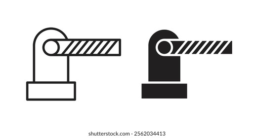 Barrier icons in flat and line style set.