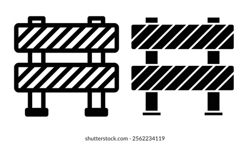 Barrier Icons pack in outlined and flat versions