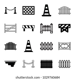 Barrier icons. set of 16 editable filled and outline barrier icons such as