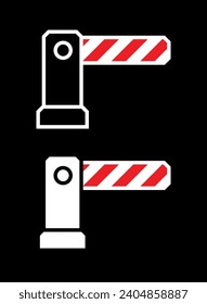 Barrier icons set. Entry barrier. Paid parking attribute. Symbol of access control or entry restrictions.