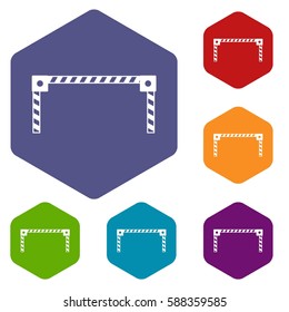 Barrier icons set rhombus in different colors isolated on white background