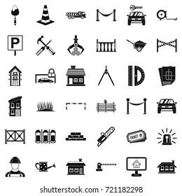 Barrier icons set. Simple style of 36 barrier vector icons for web isolated on white background